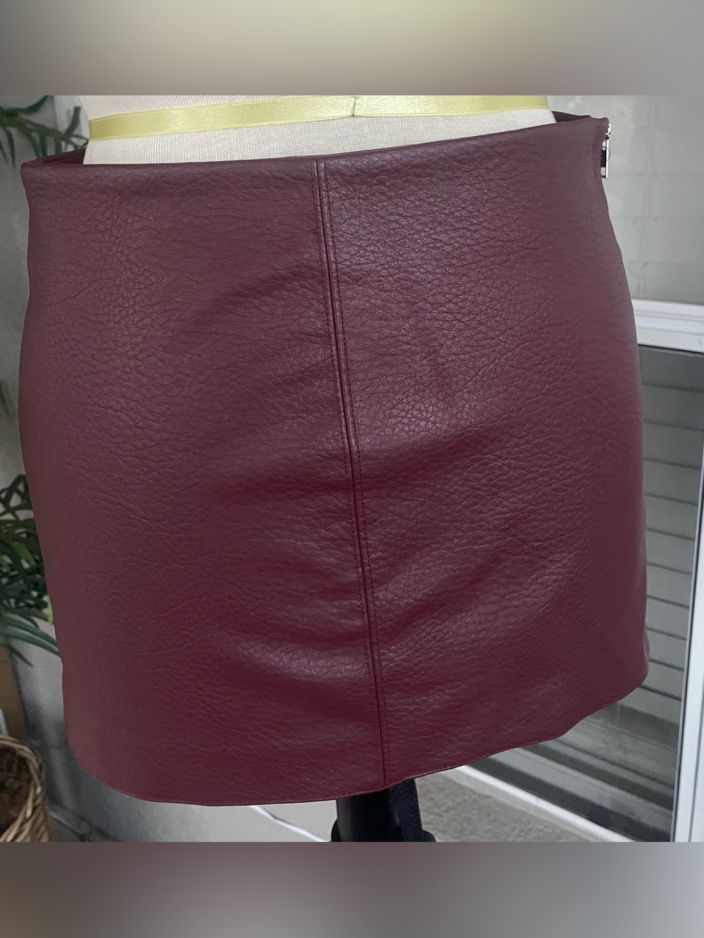 STATE Wine Faux Leather Mini Skirt